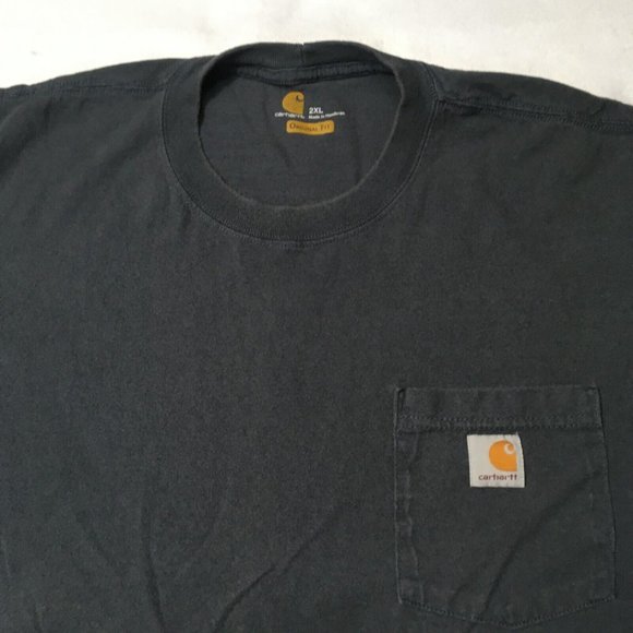 Carhartt Work Shirt Mens 2XL Tall Relaxed Fit Force Blue Pocket Tee Short Sleeve - Picture 2 of 10